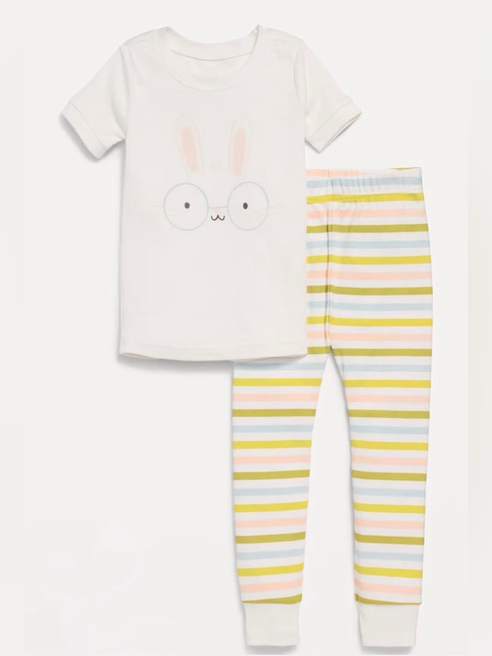 Old Navy Snug Fit Pajamas Short Sleeve Size 4T Rabbit Print Easter